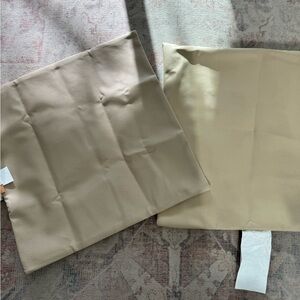 2 NWOT Beige Gathre pillow case covers
